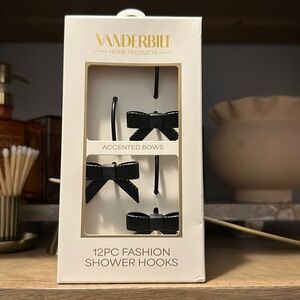 Black Bow Shower Curtain Hooks